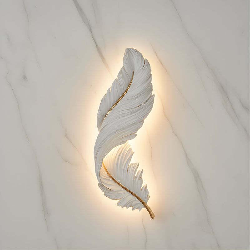 Zaevia Sculptural Feather Wall Light USB Rechargeable LED Art Deco Decorative Sconce - wall light | Zaevia