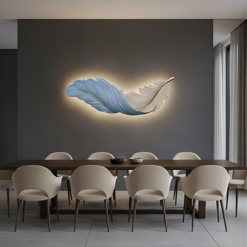 Zaevia Sculptural Feather Wall Light USB Rechargeable LED Art Deco Decorative Sconce - wall light | Zaevia
