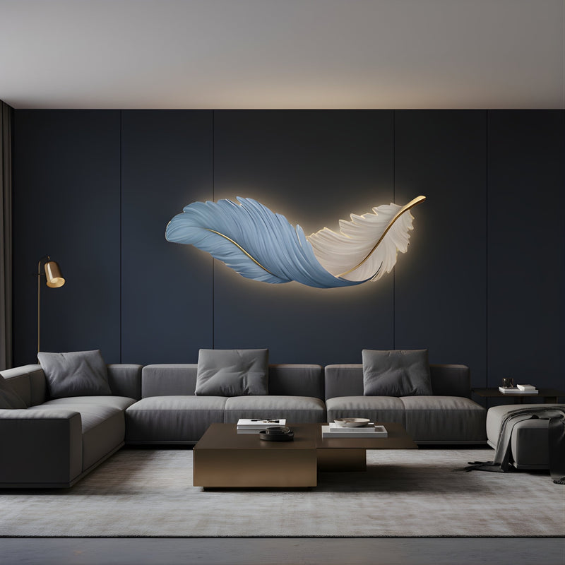 Zaevia Sculptural Feather Wall Light USB Rechargeable LED Art Deco Decorative Sconce - wall light | Zaevia