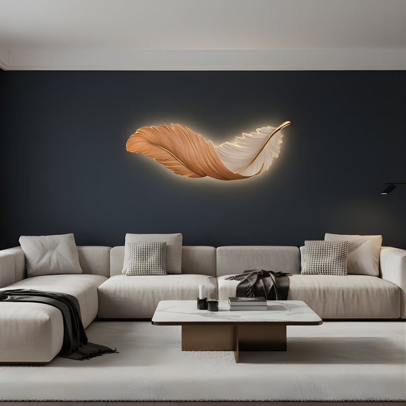 Zaevia Sculptural Feather Wall Light USB Rechargeable LED Art Deco Decorative Sconce - wall light | Zaevia