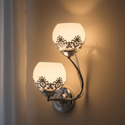 Fleur Dual Globe Floral Wall Sconce - Lighting > Wall Lights > Wall Sconces > Diffused Light Wall Sconces | Zaevia