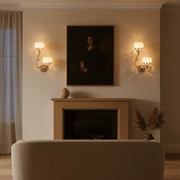 Fleur Dual Globe Floral Wall Sconce - Lighting > Wall Lights > Wall Sconces > Diffused Light Wall Sconces | Zaevia