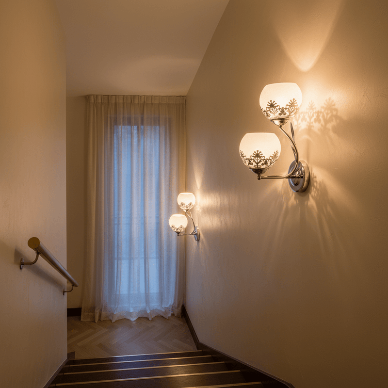 Fleur Dual Globe Floral Wall Sconce - Lighting > Wall Lights > Wall Sconces > Diffused Light Wall Sconces | Zaevia