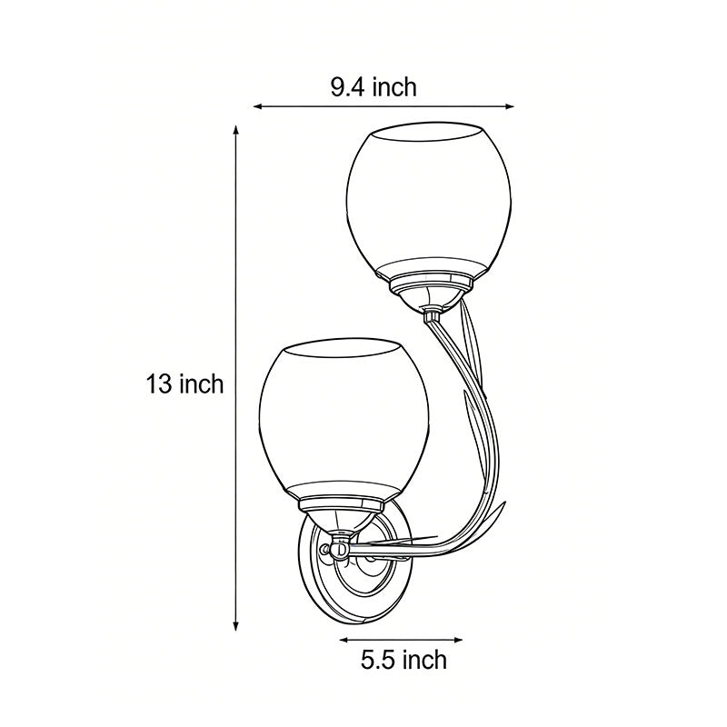 Fleur Dual Globe Floral Wall Sconce - Lighting > Wall Lights > Wall Sconces > Diffused Light Wall Sconces | Zaevia