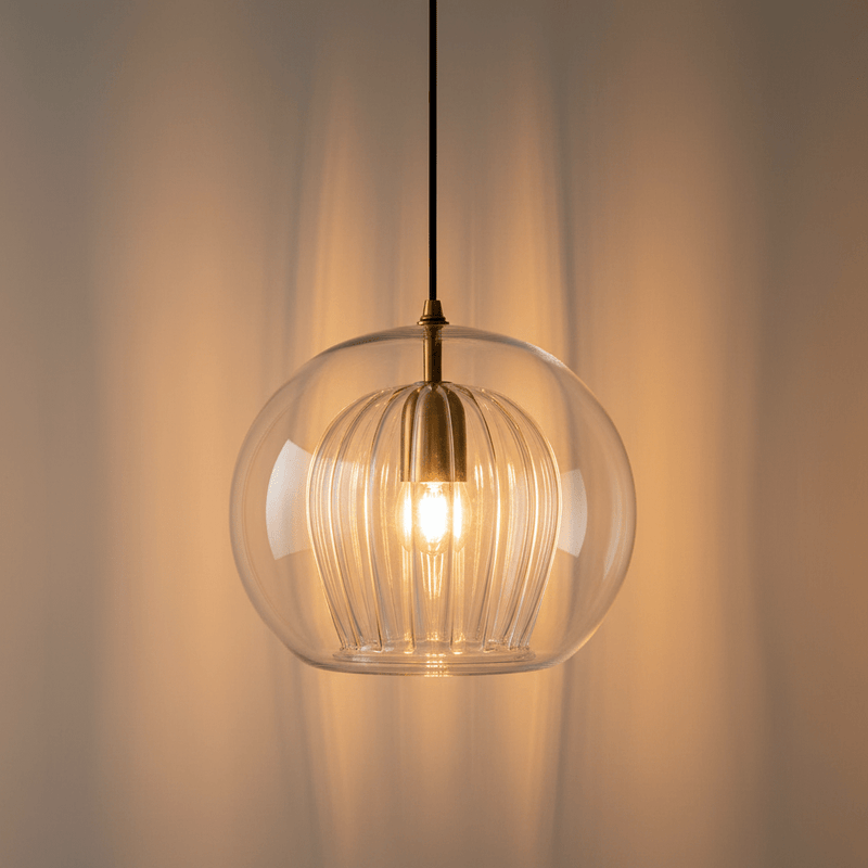 Zaevia Kora: Fluted Dual - Glass Pendant Light - Ceiling Light | Zaevia