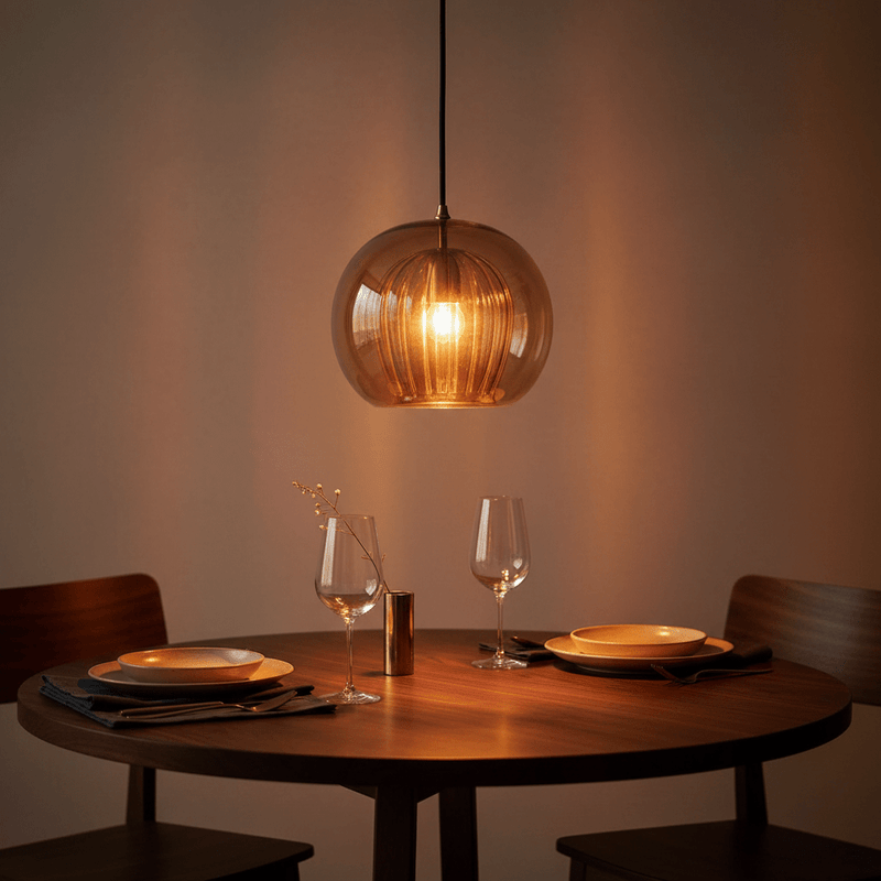 Zaevia Kora: Fluted Dual - Glass Pendant Light - Ceiling Light | Zaevia