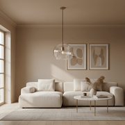 Zaevia Kora: Fluted Dual - Glass Pendant Light - Ceiling Light | Zaevia