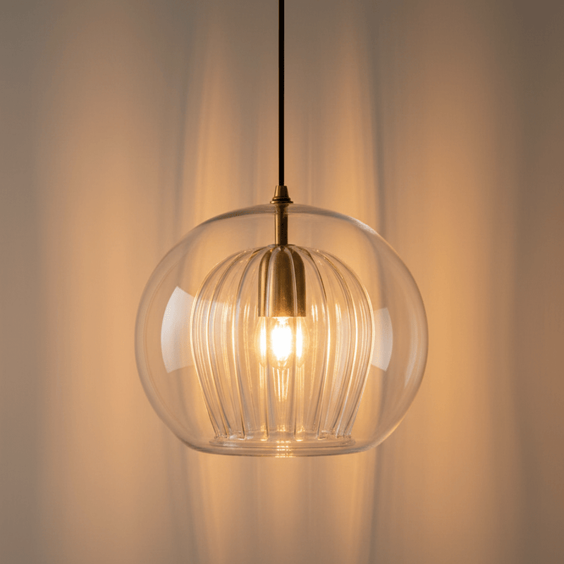 Zaevia Kora: Fluted Dual - Glass Pendant Light - Ceiling Light | Zaevia