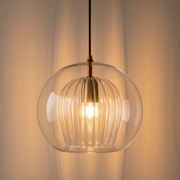 Zaevia Kora: Fluted Dual - Glass Pendant Light - Ceiling Light | Zaevia
