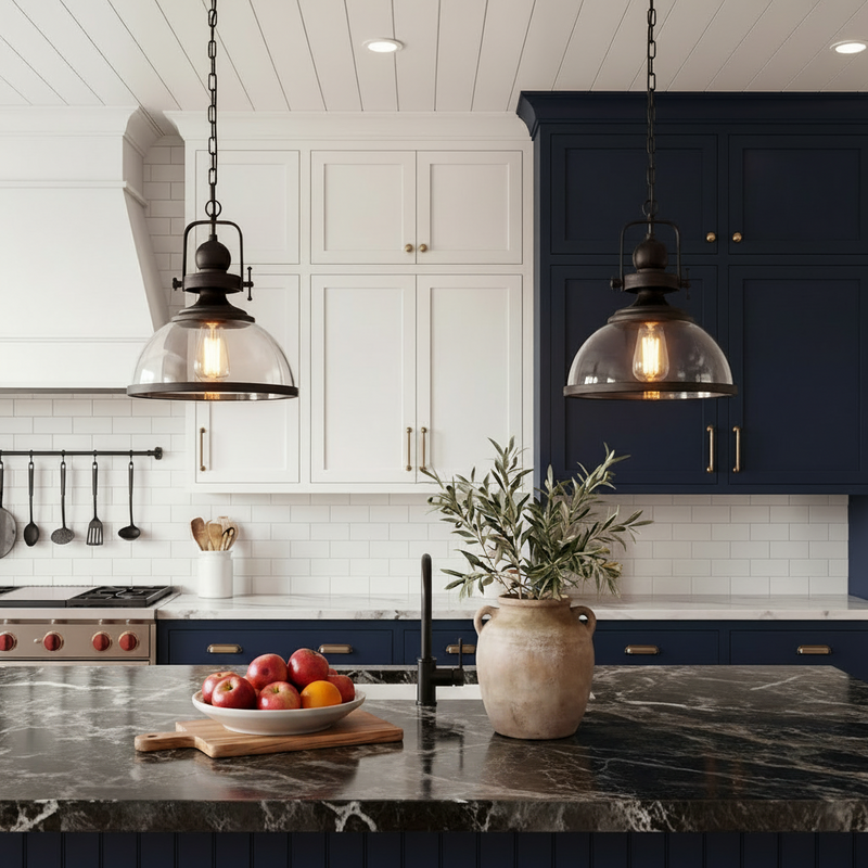 Foundry Clear Glass Dome Chain Pendant Light
