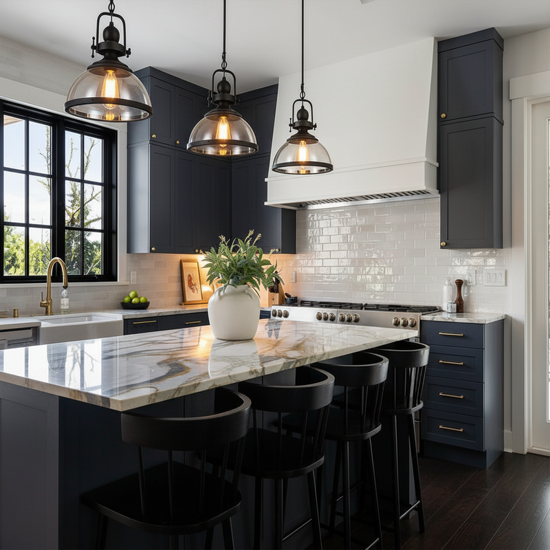 Foundry Clear Glass Dome Chain Pendant Light