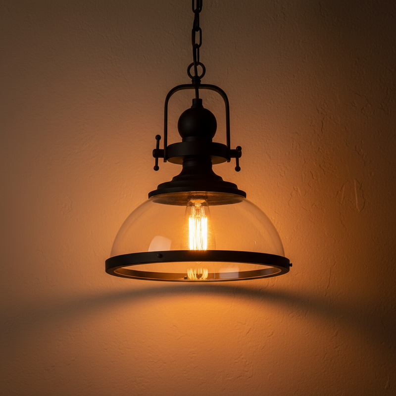 Foundry Clear Glass Dome Chain Pendant Light