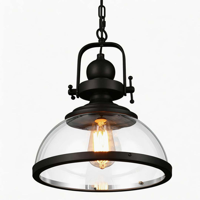 Foundry Clear Glass Dome Chain Pendant Light