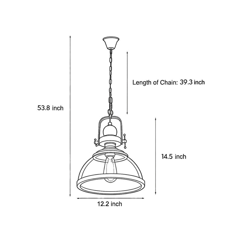 Foundry Clear Glass Dome Chain Pendant Light