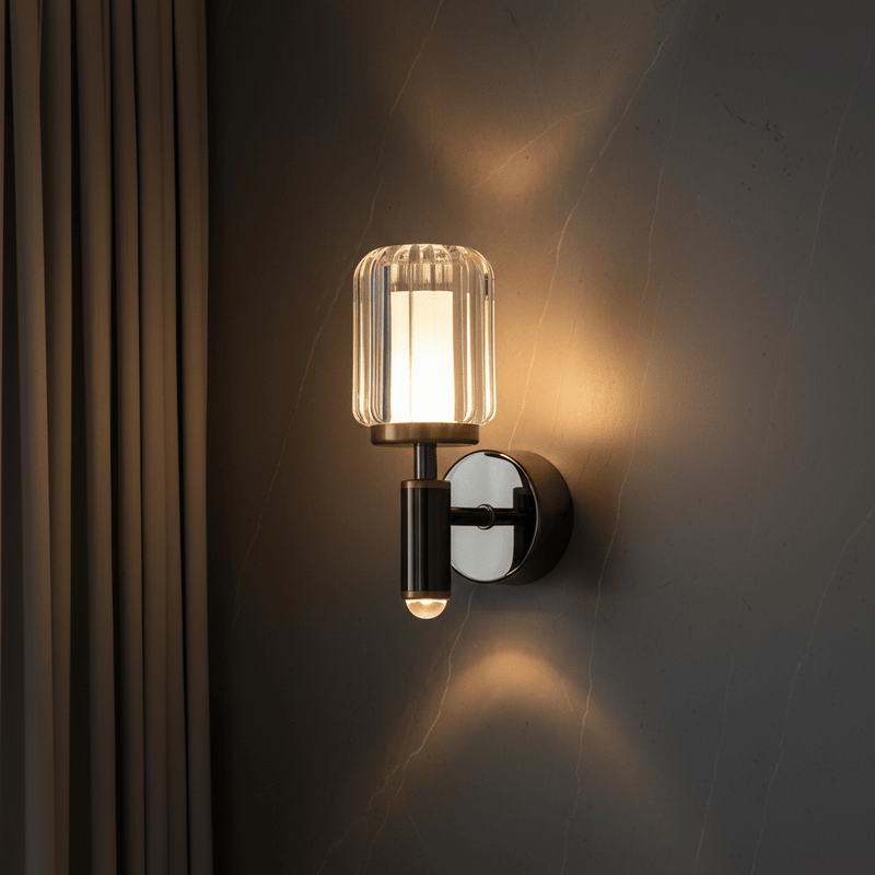 Zaevia Freja Modern Fluted Crystal Wall Sconce - Lighting > Wall Lights > Wall Sconces > Diffused Light Wall Sconces | Zaevia