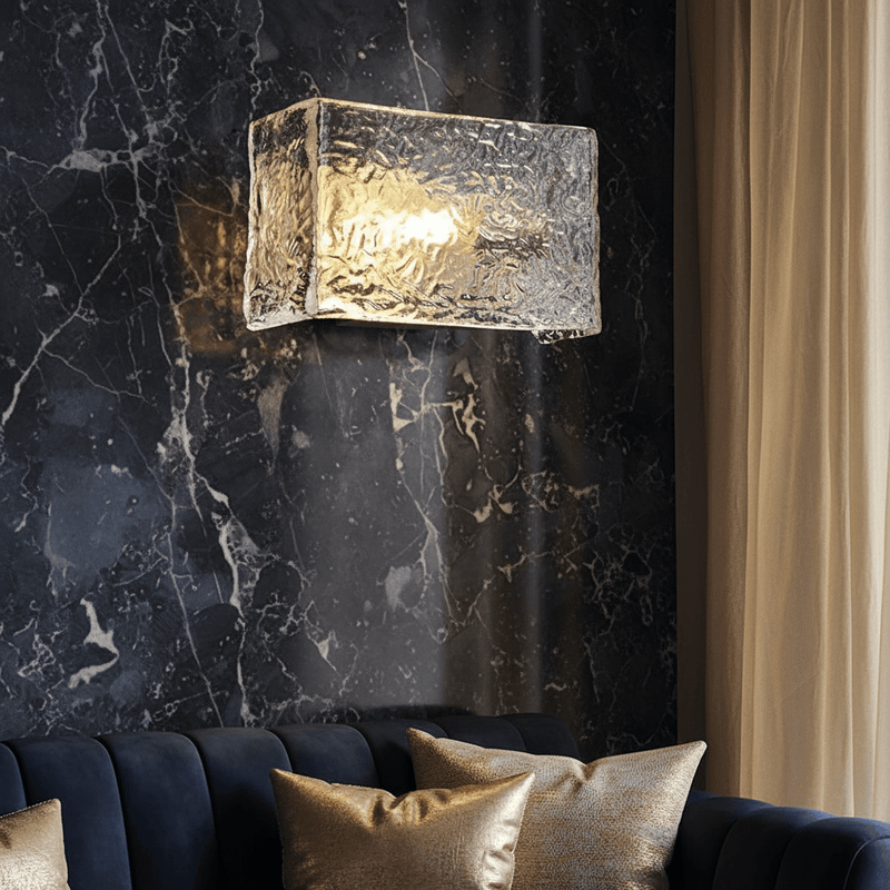 Zaevia Freya Textured Ice Glass Wall Sconce - Lighting > Wall Lights > Wall Sconces > Diffused Light Wall Sconces | Zaevia