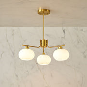 Zaevia Frosted Globe Chandelier Mid Century Modern Silhouette - | Zaevia