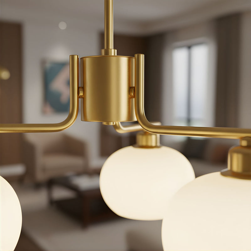 Zaevia Frosted Globe Chandelier Mid Century Modern Silhouette - | Zaevia