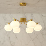 Zaevia Frosted Globe Chandelier Mid Century Modern Silhouette - | Zaevia