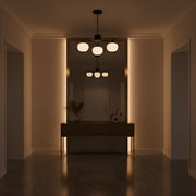 Zaevia Frosted Globe Chandelier Mid Century Modern Silhouette - | Zaevia