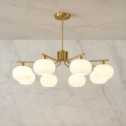 Zaevia Frosted Globe Chandelier Mid Century Modern Silhouette - | Zaevia