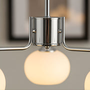 Zaevia Frosted Globe Chandelier Mid Century Modern Silhouette - | Zaevia