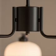 Zaevia Frosted Globe Chandelier Mid Century Modern Silhouette - | Zaevia