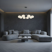 Zaevia Frosted Globe Chandelier Mid Century Modern Silhouette - | Zaevia