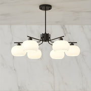 Zaevia Frosted Globe Chandelier Mid Century Modern Silhouette - | Zaevia