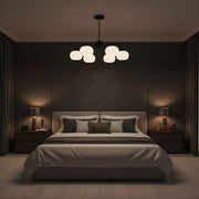 Zaevia Frosted Globe Chandelier Mid Century Modern Silhouette - | Zaevia