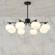 Zaevia Frosted Globe Chandelier Mid Century Modern Silhouette - | Zaevia