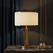 Zaevia Alora Geometric Brass Table Lamp: Mid Century Architectural Light - Lighting > Table & Floor Lamps > Table Lamps > Designer Table Lamps | Zaevia