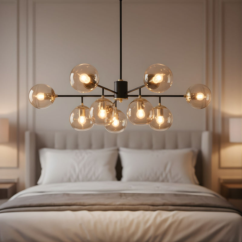 Zaevia 8 Light Branching Globe Chandelier Mid Century Modern Hardwired Ceiling Light - chandelier | Zaevia