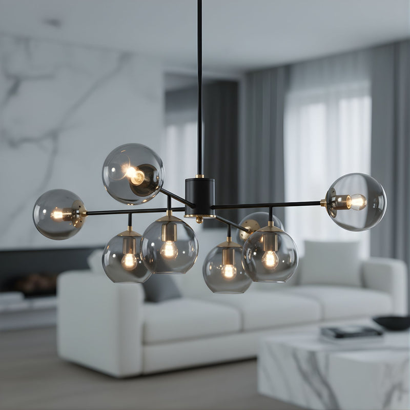 Zaevia 8 Light Branching Globe Chandelier Mid Century Modern Hardwired Ceiling Light - chandelier | Zaevia