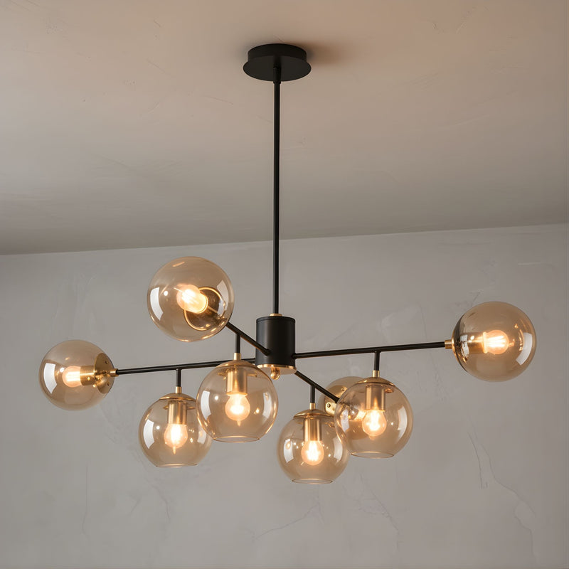 Zaevia 8 Light Branching Globe Chandelier Mid Century Modern Hardwired Ceiling Light - chandelier | Zaevia