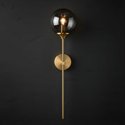 Zaevia Globe Wand Wall Sconce Brushed Gold Hardwired Mid Century Modern Accent Light - wall light | Zaevia