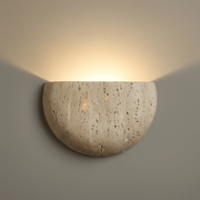 Travertine Half Moon Sconce Organic Modern Wabi Sabi Wall Light - Wall Light | Zaevia