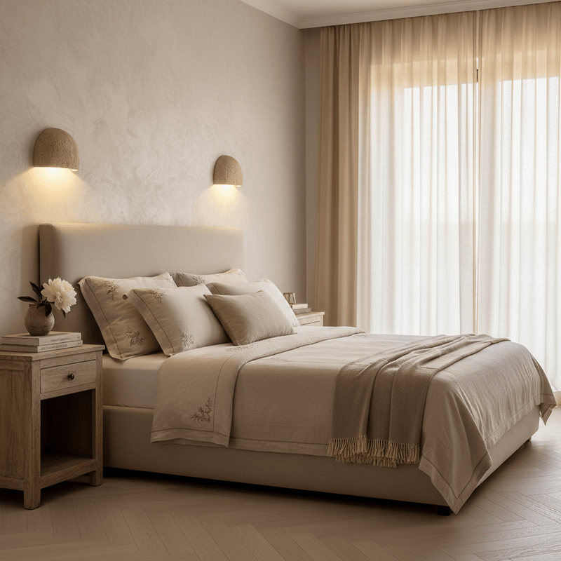 Travertine Half Moon Sconce Organic Modern Wabi Sabi Wall Light - Wall Light | Zaevia