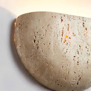 Travertine Half Moon Sconce Organic Modern Wabi Sabi Wall Light - Wall Light | Zaevia