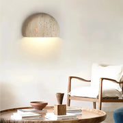 Travertine Half Moon Sconce Organic Modern Wabi Sabi Wall Light - Wall Light | Zaevia