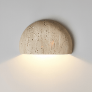 Travertine Half Moon Sconce Organic Modern Wabi Sabi Wall Light - Wall Light | Zaevia