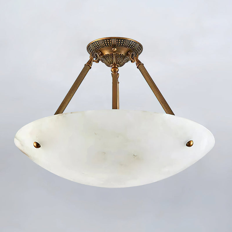 Halo Alabaster Bowl Semi-Flush Ceiling Light