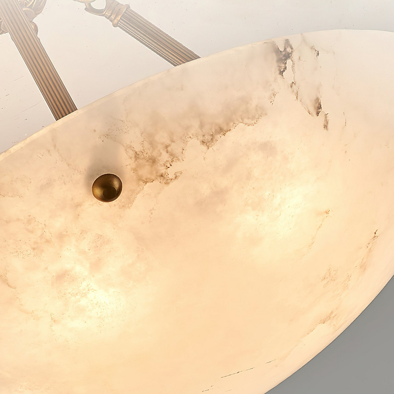 Halo Alabaster Bowl Semi-Flush Ceiling Light