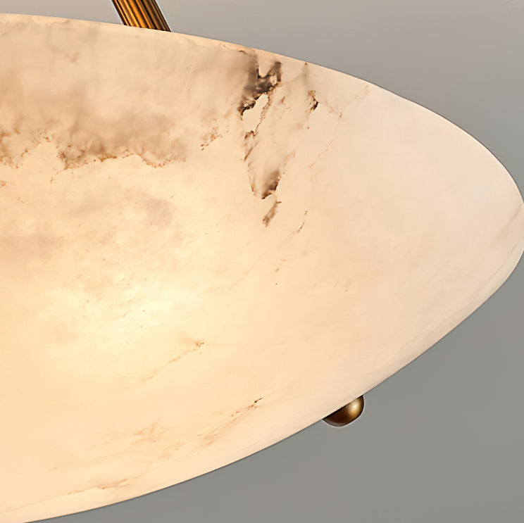 Halo Alabaster Bowl Semi-Flush Ceiling Light