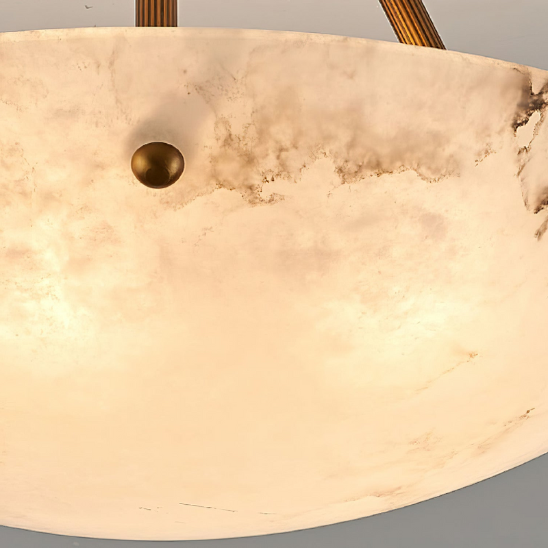 Halo Alabaster Bowl Semi-Flush Ceiling Light