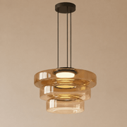 Zaevia Halo: Tiered Glass Chandelier - chandelier | Zaevia