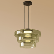Zaevia Halo: Tiered Glass Chandelier - chandelier | Zaevia