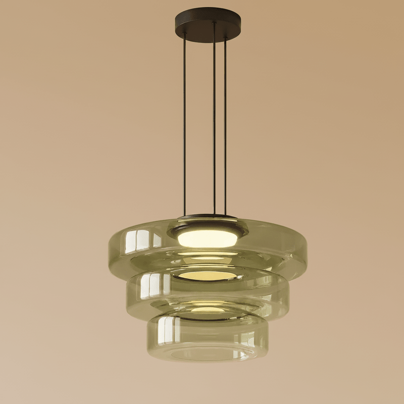 Zaevia Halo: Tiered Glass Chandelier - chandelier | Zaevia