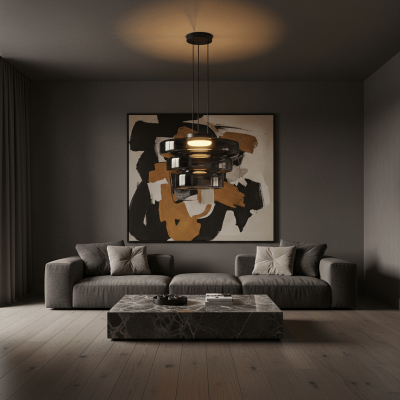 Zaevia Halo: Tiered Glass Chandelier - chandelier | Zaevia