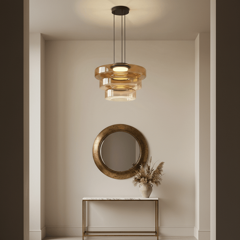 Zaevia Halo: Tiered Glass Chandelier - chandelier | Zaevia